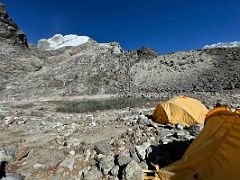 03A Tents of Lobuche East Base Camp 5170m with Lobuche Peak towering overhead