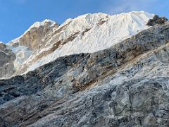 07C Lobuche Peak shines white after the sunset close up from Lobuche East Base Camp 5170m