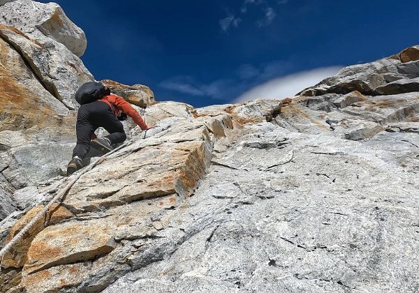 Rock climb to High Camp