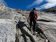 03A The rocky slabs become a little steeper the higher you climb on the way to Lobuche East High Camp 5600m