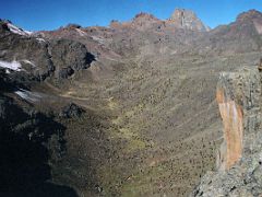 02A Point Lenana Right Of Centre And Mount Kenya From Above The Gorges Valley On Descent To Chogoria On The Mount Kenya Trek October 2000