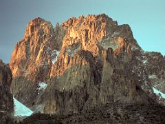 06B Krapf Rognon, Mount Kenya With Nelion Left And Batian Centre At Sunrise From Shipton Camp On The Mount Kenya Trek October 2000