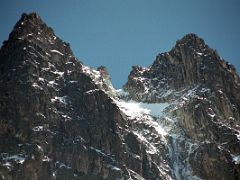 06B Mount Kenya Batian Peak On Left, Nelion Peak On Right Close Up From Trail Near Emerald Tarn On The Mount Kenya Trek October 2000