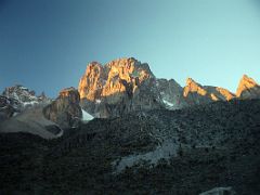 07A Pt Thomson, Krapf Rognon, Mount Kenya, Pt Dutton, Pt Peter Shine At Sunrise From Shipton Camp On The Mount Kenya Trek October 2000