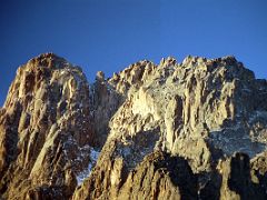 08 Mount Kenya With Nelion Left And Batian Centre At Sunrise From Shipton Camp On The Mount Kenya Trek October 2000