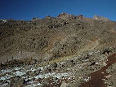 01A Looking Up At Point Lenana Just Right Of Centre And Mount Kenya To Right On Descent To Chogoria On The Mount Kenya Trek October 2000