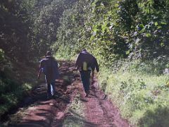 09A My Guide And Cook Lead The Way Down The 24km Jeep Track From Chogoria Camp Toward Chogoria Gate On The Mount Kenya Trek October 2000