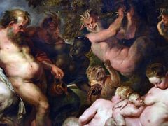 1615 Bacchanalia is a painting of Bacchus, Silenus, bacchantes and satyrs detail - Peter Paul Rubens - Pushkin Museum Moscow Russia