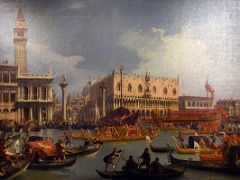 1727-29 Bucentaurs return to the pier by the Palazzo Ducale - Canaletto - Pushkin Museum Moscow Russia