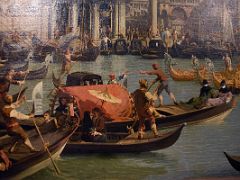 1727-29 Bucentaurs return to the pier by the Palazzo Ducale detail 1 - Canaletto - Pushkin Museum Moscow Russia