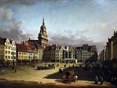 1749-52 View of the old market in Dresden - Bernardo Bellotto - Pushkin Museum Moscow Russia