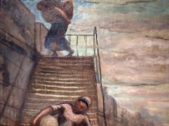 1860-62 Washerwomen on the Steps - Honore Daumier - Pushkin Museum Moscow Russia