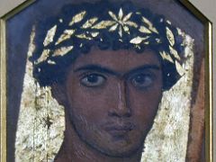 2C Portrait of a young man in a golden wreath - Hellenistic and Roman Egypt Coptic Art - Pushkin Museum Moscow Russia