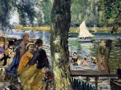 1869 Bathing on the Seine (La Grenouillere) detail - Pierre-Auguste Renoir - Pushkin Museum Moscow Russia
