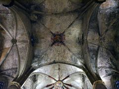 02C Looking up at the ceiling Basilica Santa Maria del Mar Barcelona Spain