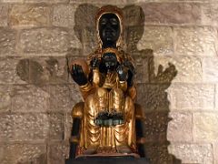 05B Statue of Our Lady of Montserrat, a black Madonna and Child, who is the Patron Saint of Catalonia Basilica Santa Maria del Mar Barcelona Spain