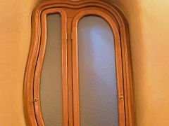 09B Decorative Curved Wooden Window Frame Casa Batllo Gaudi Barcelona Spain