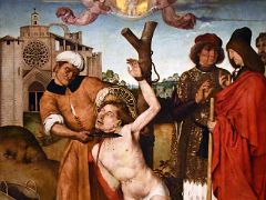 03A 1504-7 The Martyrdom of Saint Cucuphas - Ayne Bru - He was martyred in 304 near Barcelona by having his throat cut - Museu Nacional Art de Catalunya Barcelona Spain