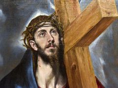 14B 1590-1595 Christ Bearing the Cross - El Greco - detail - Museu Nacional Art de Catalunya Barcelona Spain