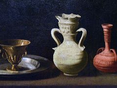 07B 1650-60 Still Life with Four Vessels - Francisco de Zurbaran - detail - Museu Nacional Art de Catalunya Barcelona Spain