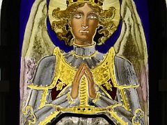 04A 1894 Saint Michael the Archangel stained glass window - Antoni Gaudi - Museu Nacional Art de Catalunya Barcelona Spain