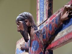 04C Mid-12C Batllo Majesty - Side view of Christ on the Cross with eyes open - Museu Nacional Art de Catalunya Barcelona Spain