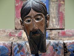 04D Mid-12C Batllo Majesty - Close up of the head of Christ on the Cross with eyes open - Museu Nacional Art de Catalunya Barcelona Spain