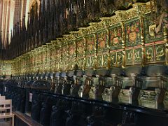 04B The choir with its 15C carved wooden choir stalls Barcelona Cathedral Spain