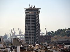 11C Edifici Colon Building (Torre Maritima) is a 28-floor office skyscraper from the roof of the Barcelona Cathedral Spain