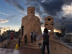 06B Stairwell chimney covered with lime and plaster and ventilation tower Roof La Pedrera Casa Mila Gaudi Barcelona Spain