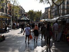 02B La Rambla is a tree-lined pedestrian street connecting Placa de Catalunya with the Christopher Columbus Monument at Port Vell Barcelona Spain