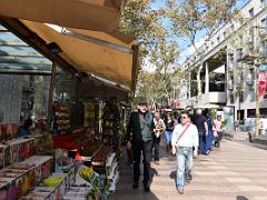 09A Locals and tourists alike stroll down the boulevard La Rambla Barcelona Spain