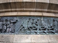 13B Embarkment of Columbus in the port of Palos on 3 August 1492 by Manuel Fuxa Plinth Columbus Monument La Rambla Barcelona Spain