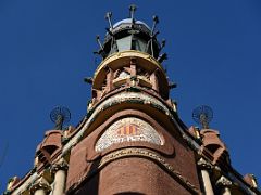 01D The Rounded Corner has Palau Musica in mosaic at The Palau de la Musica Catalana Barcelona Spain