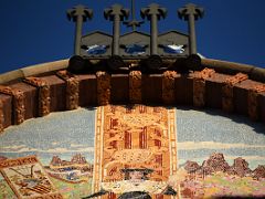 01E A beautiful colourful mosaic near the roof of The Palau de la Musica Catalana Barcelona Spain