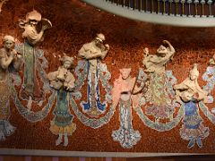 07A Muses playing musical instruments surround the stage of the concert auditorium Palau de la Musica Catalana Barcelona Spain