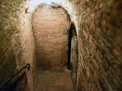 09B Descending the steps to the cellars Cavas Codorniu Penedes wine tour near Barcelona Spain