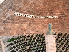 11B A bust of Anna de Codorniu who married Miquel Raventos in 1659 in the underground tunnels Codorniu Penedes wine tour near Barcelona Spain