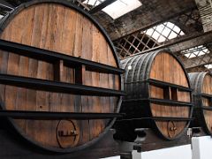 12C New large wine barrels in the underground tunnels Codorniu Penedes wine tour near Barcelona Spain