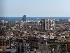 27B View to south includes The W Barcelona Hotel designed by Ricardo Bofill and Edificio Tetuan from Passion Tower Sagrada Familia Barcelona Spain