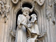 02C Saint Joseph with the child Jesus standing Hope portico Nativity facade Sagrada Familia Barcelona Spain