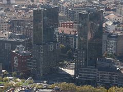 04 Zubizuri Calatrava Bridge With Isozaki Towers From Mount Artxanda Bilbao Spain