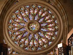 09B A Beautiful Colourful Stained Glass Window Santiago Cathedral Catedral Old Town Casco Viejo Bilbao Spain