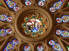 09C St James The Greater On A Horse Colourful Stained Glass Window Santiago Cathedral Catedral Old Town Casco Viejo Bilbao Spain