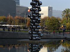 02C Tall Tree and the Eye by Anish Kapoor 2007 reflected in water Guggenheim Bilbao Spain