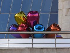 04B Jeff Koons Tulips 1995-2004 is a bunch of seven luminescent colourful tulips on an Outdoor Terrace Guggenheim Bilbao Spain