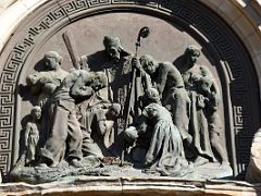 05B Saint Nicholas and the fishermen - Josep Llimona 1897 above the door of San Nicolas de Bari Church Old Town Casco Viejo Bilbao Spain