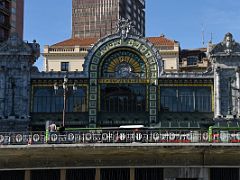 08 Concordia railway station (Estacion de Santander) opened in 1902 in Belle Epoque architecture Old Town Casco Viejo Bilbao Spain