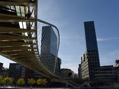 04B Underneath The Zubizuri Calatrava Bridge With Isozaki Towers Bilbao Spain