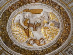 04C The Holy Trinity Carved At The Centre Of The Transept Ceiling Mezquita Mosque Cathedral Cordoba Spain